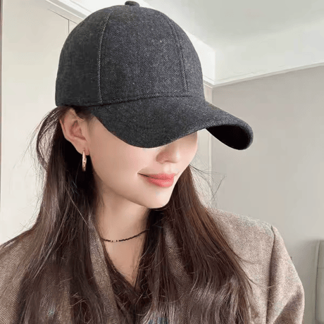 Herringbone Wool Blend Cap