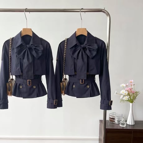 Élise Ribbon Short Trench Jacket
