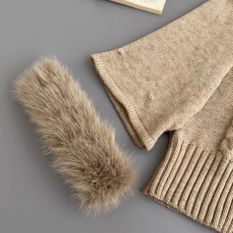 Fur Trim Cable Knit Poncho