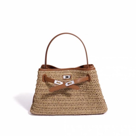 3colorCross Belt Raffia Tote Bag