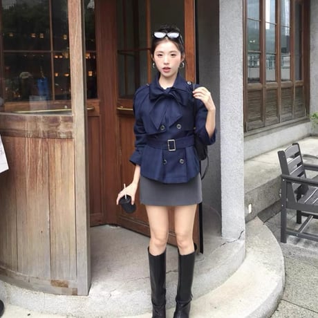 Élise Ribbon Short Trench Jacket