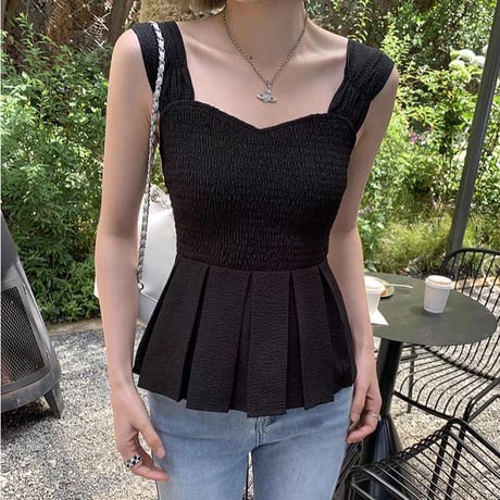 Shirred Peplum Camisole