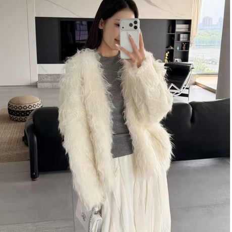 Luxe Curly Mohair Cardigan
