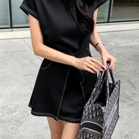 Asymmetry Stitch Mini Onepiece