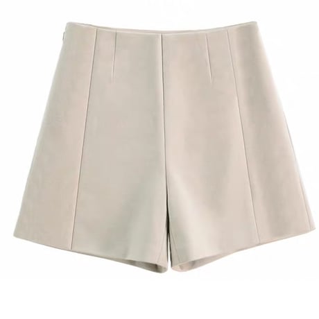 Wool Touch High Waist Shorts