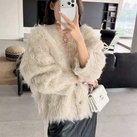 Luxe Curly Mohair Cardigan