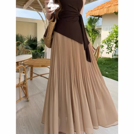 Grace Pleats Long Skirt