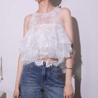 Lace Tiered Tulle Top