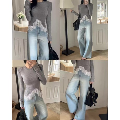 Lace Hem Silhouette Top