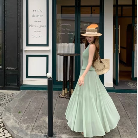 Grace Pleats Long Skirt