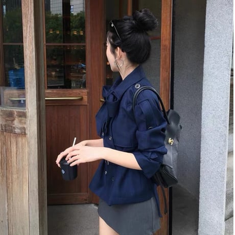 Élise Ribbon Short Trench Jacket