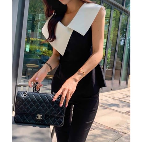 Étoile Big Collar Peplum Blouse