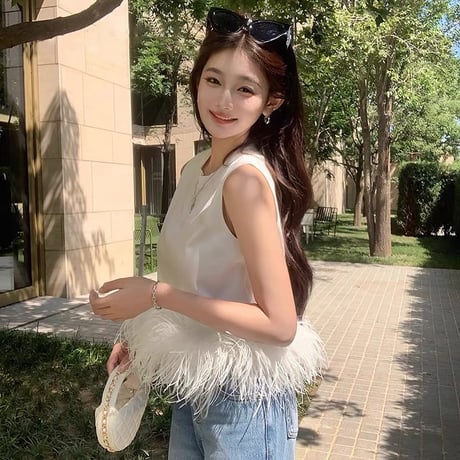Feather Hem Sleeveless Top