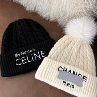PARIS Pom Knit Beanie
