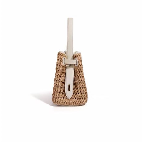 3colorCross Belt Raffia Tote Bag