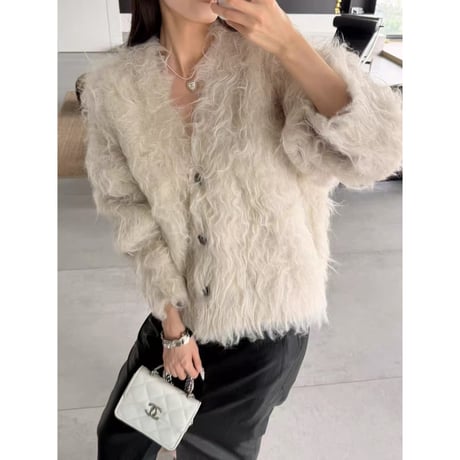 Luxe Curly Mohair Cardigan