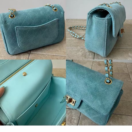 Suede Quilted Chain Mini Bag