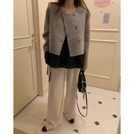 Asymmetry Button Touch Jacket