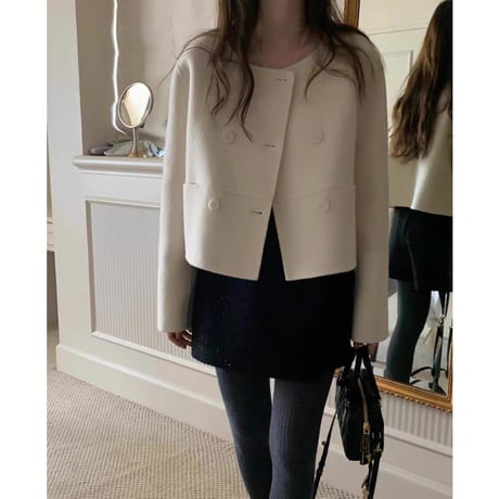 Asymmetry Button Touch Jacket