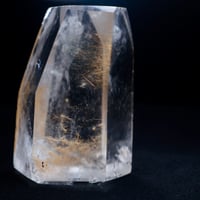 ［ポリッシュ］［一点もの］オレンジエンジェルフェザークォーツ　橙色の羽と小さな虹　54.1g