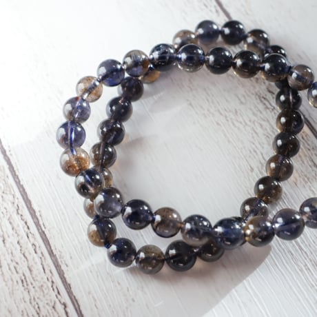 ［ブレスレット］【１点物】アイオライト　〜夜明け前の青〜【進む道を照らす石】　7.3mm 16cm