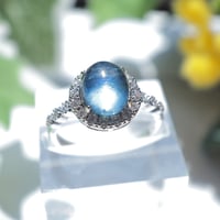 ［リング］アクアマリン　〜水面の青〜【心を澄ませる石】フリーサイズ