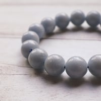 ［ブレスレット］［一点もの］エンジェライト 〜静かなブルーグレー〜 14mm 内径18cm