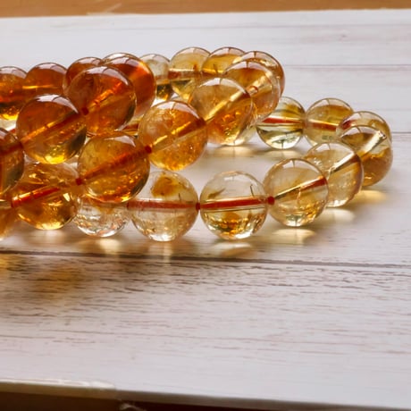 ［ブレスレット］ベッコウ飴シトリン　〜陽だまりを閉じ込めた黄金色〜【豊かさを育てる】11〜12mm