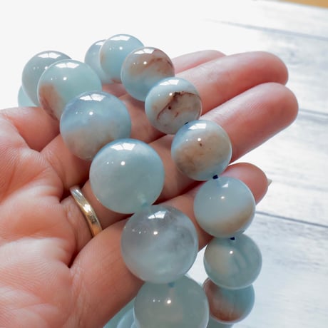 ［ブレスレット］［ハイクォリティ］ラグーンアクアマリン 5A　〜静かな水辺〜【心をほどく青】