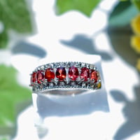 ［リング］アルマンディンカラー ガーネット　〜連なる深赤〜【情熱を取り戻す石】フリーサイズ