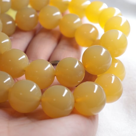 ［ブレスレット］イエローオパール【まろやかな蜂蜜色】14mm 内径18cm