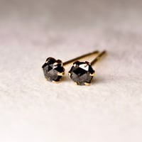 ［ピアス］K18イエローゴールド ブラックダイヤモンド 計0.20ct 3mm 一粒スタッドピアス