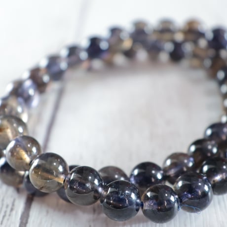 ［ブレスレット］【１点物】アイオライト　〜夜明け前の青〜【進む道を照らす石】　7.3mm 16cm