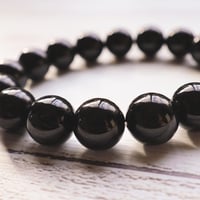 ［ブレスレット］［一点もの］［レア］鑑別書付きモリオン 〜艶のある深い漆黒〜 12mm 内径17cm
