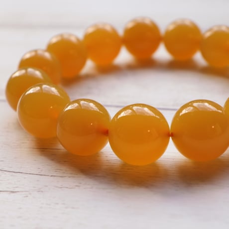 ［ブレスレット］イエローオパール 〜蜜のような濃い黄色〜 15.5mm 内径18cm