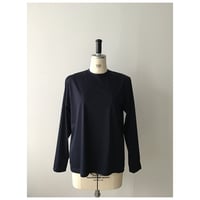 High gauge smooth cotton L/S/ river 【navy】