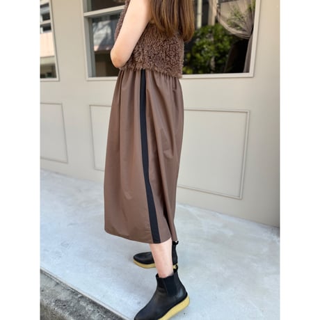 ファー×タフタ2wayワンピース