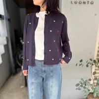 ハート刺繍ニットカーディガン