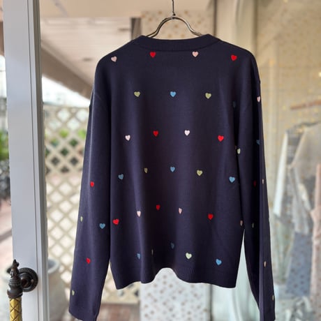 ハート刺繍ニットカーディガン
