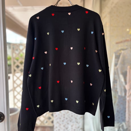 ハート刺繍ニットカーディガン
