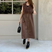 ファー×タフタ2wayワンピース
