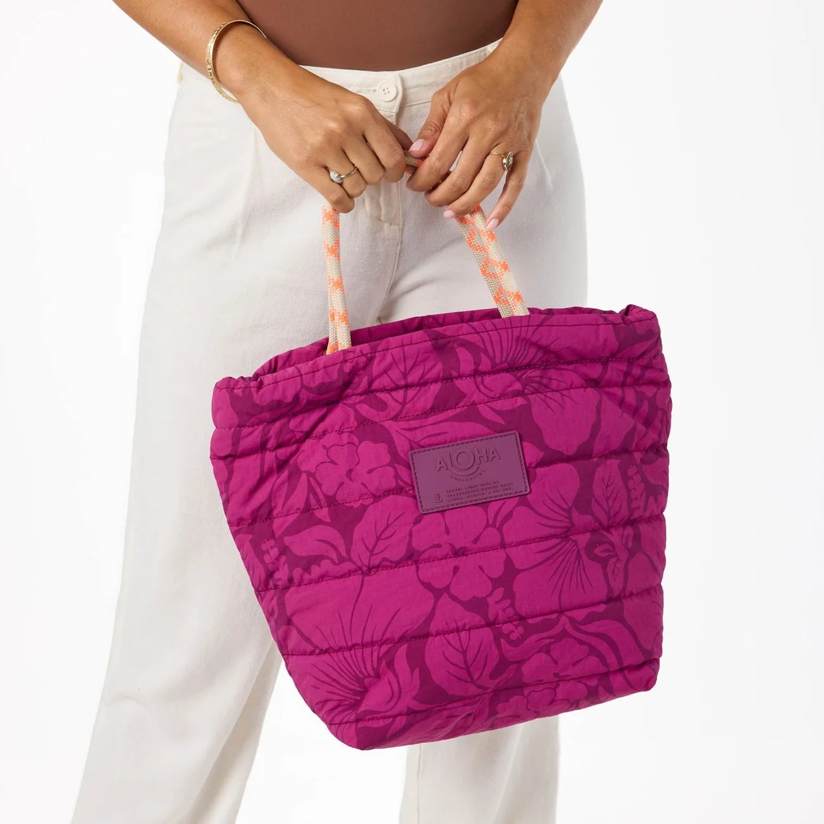 ALOHA COLLECTION Large Quilted Rope Tote ラージキルトロープトート | Mariee's