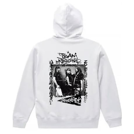 TEAM RDM Worn Out Tour Zip Hoodie（White)