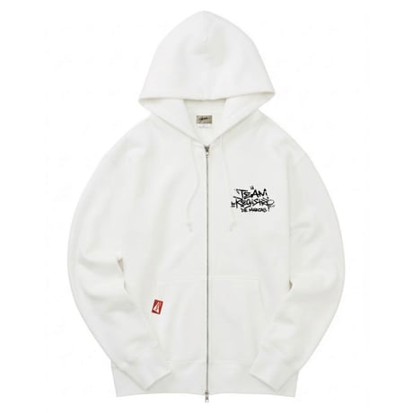 TEAM RDM Worn Out Tour Zip Hoodie（White)