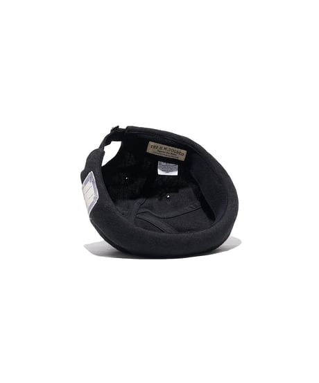 THE H.W.DOG & CO. LINEN CANVAS ROLL CAP - BLACK