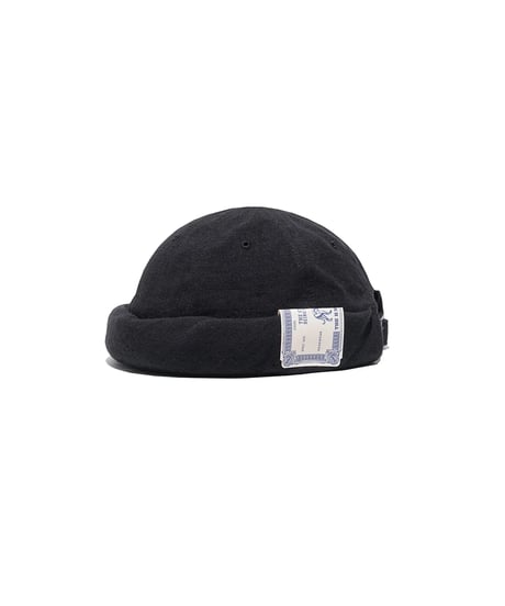 THE H.W.DOG & CO. LINEN CANVAS ROLL CAP - BLACK