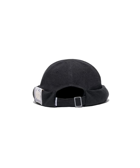 THE H.W.DOG & CO. LINEN CANVAS ROLL CAP - BLACK