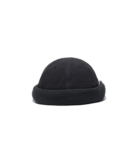 THE H.W.DOG & CO. LINEN CANVAS ROLL CAP - BLACK