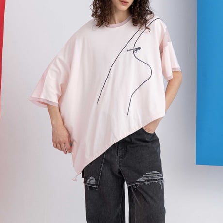 Instalive　AULA AILA 2027SS　ZIP EMBROIDERY T-SHIRT 1271-08057