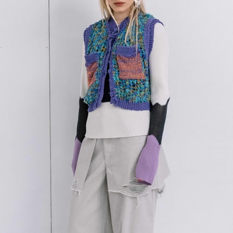 Instalive　AULA AILA 2027SS　PAPER YARN MESH VEST 1271-09019